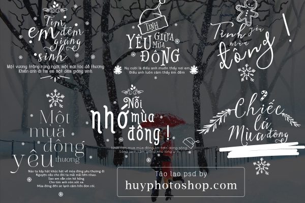 Share file typography psd chủ đề mùa đông noel